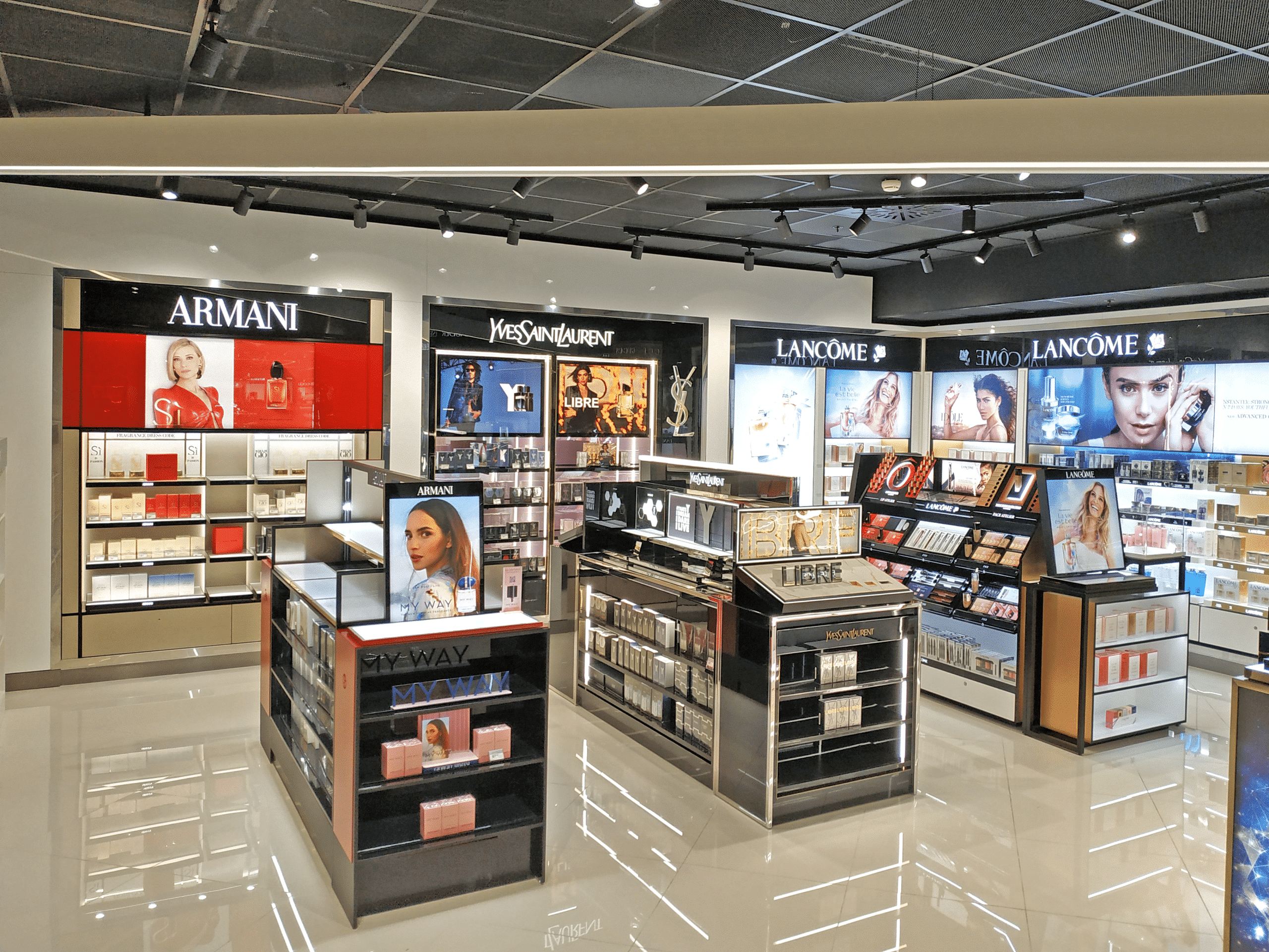 Armani and lancome shop at milan airport