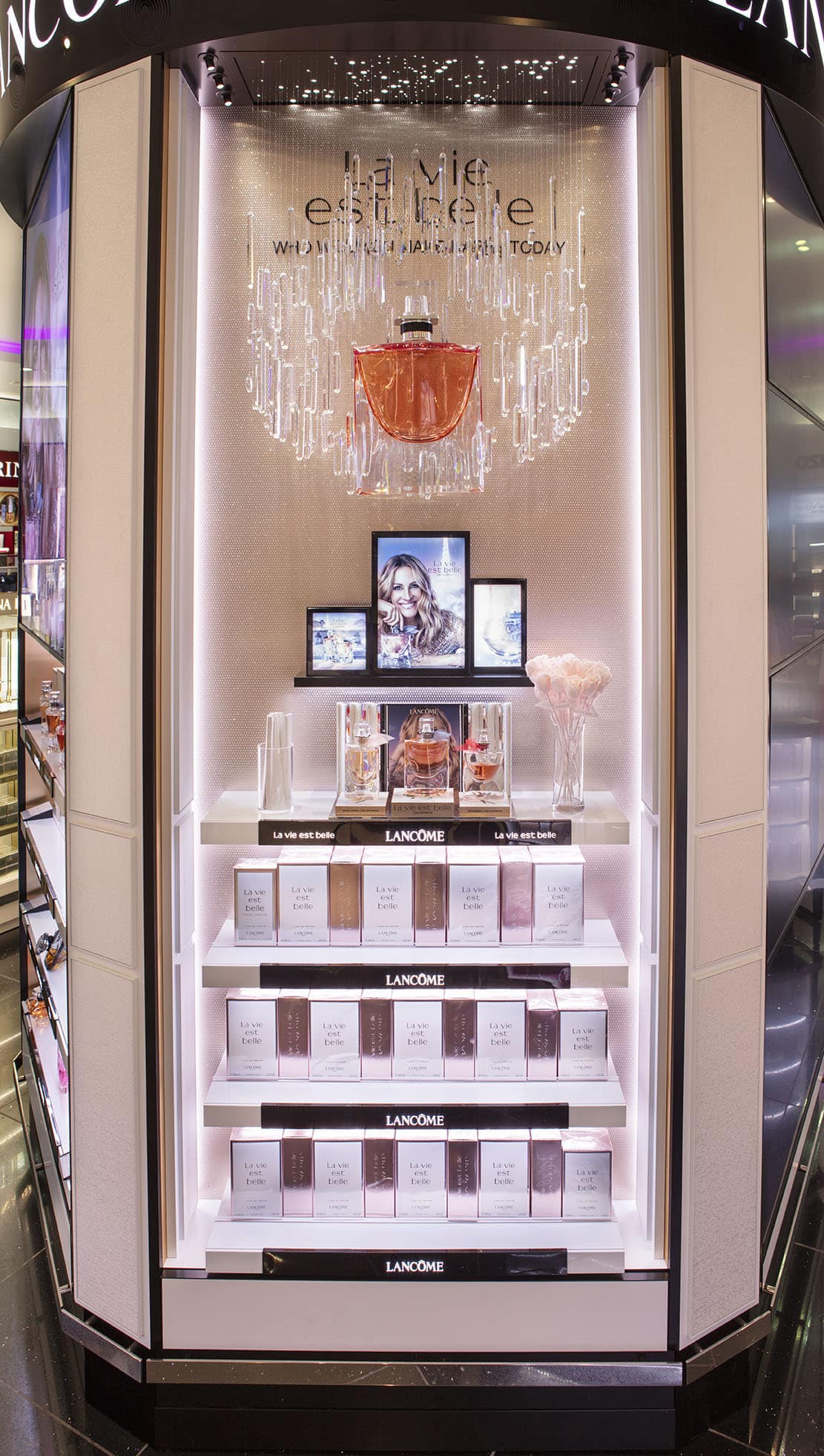 parfüm regal lancome & helena rubinstein shop dublin airport moprojects ladenbau