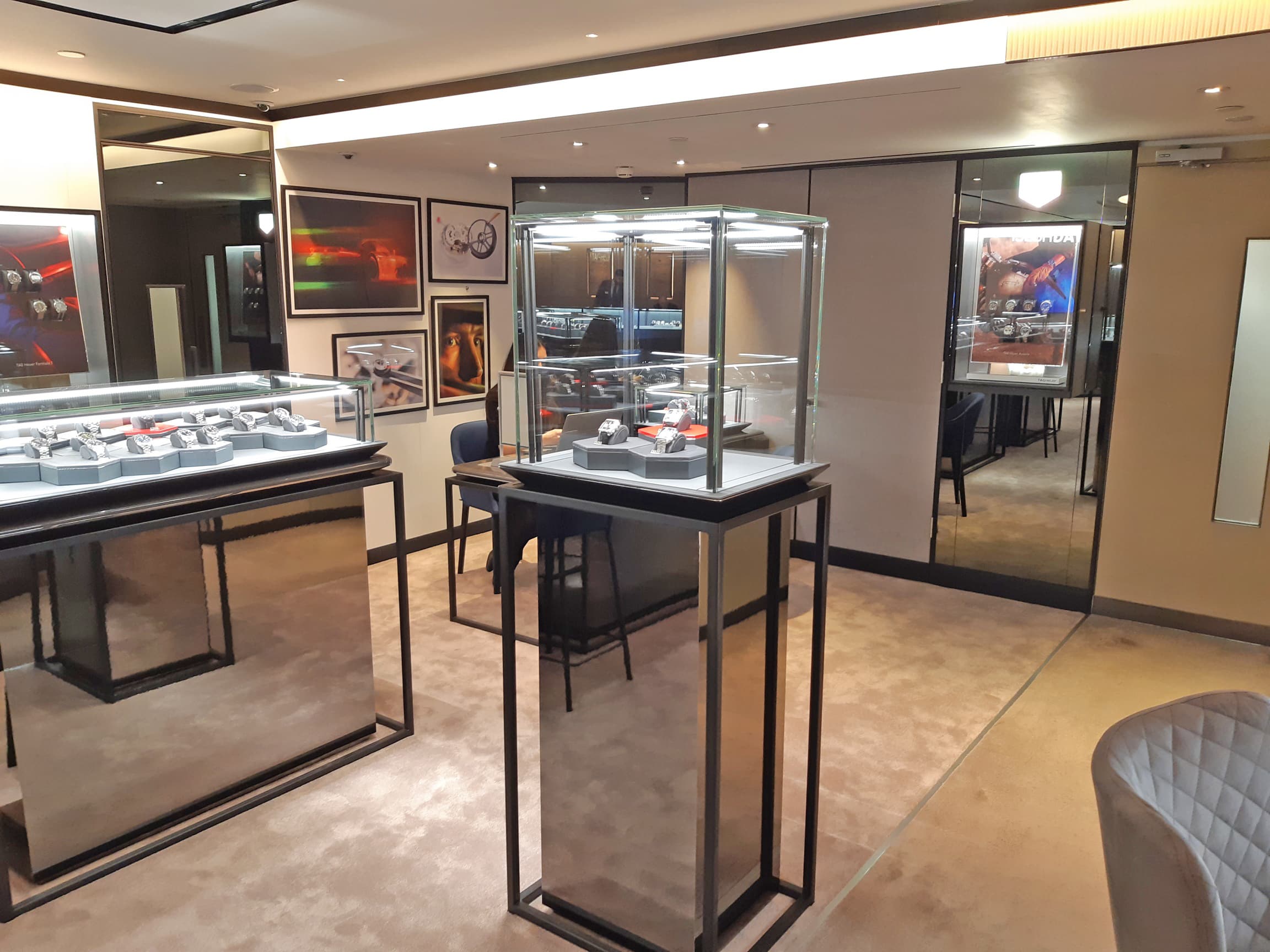 special material choice for TAG Heuer shopfitting in Harrods London