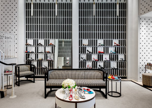 Manolo Blahnik shop furniture of new Miami Boutique