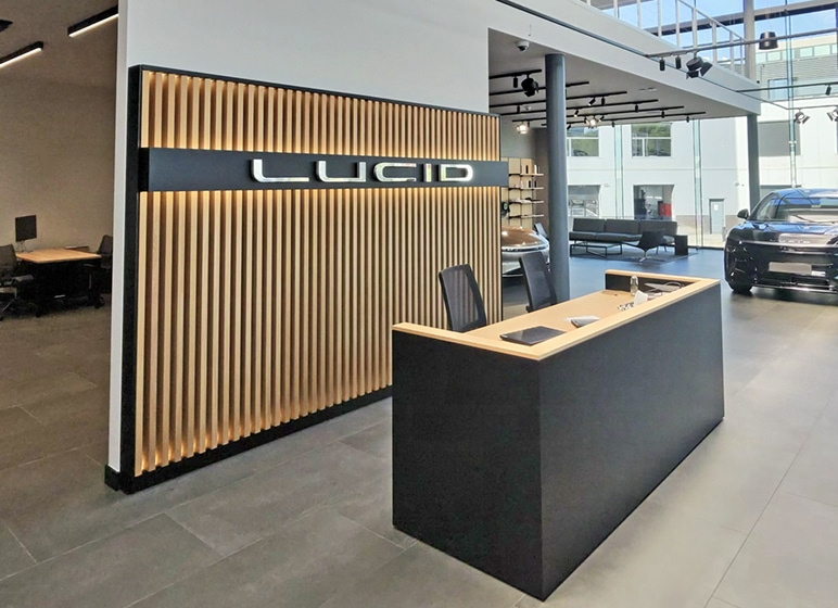 Counter at Lucid Showroom in Zaventem